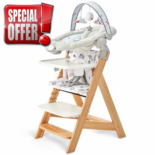 Wooden High Chair with Tray