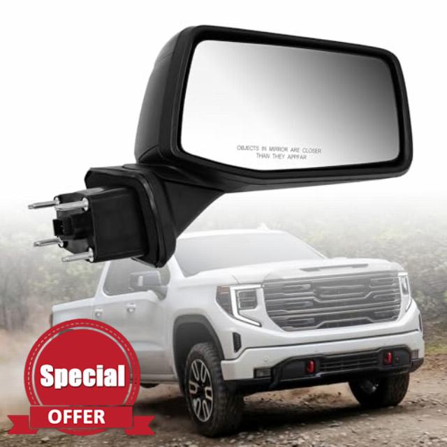 84823219 Black Right Passenger Side Mirror Replacement for Chevrolet Silverado GMC Sierra 1500 2019-2024