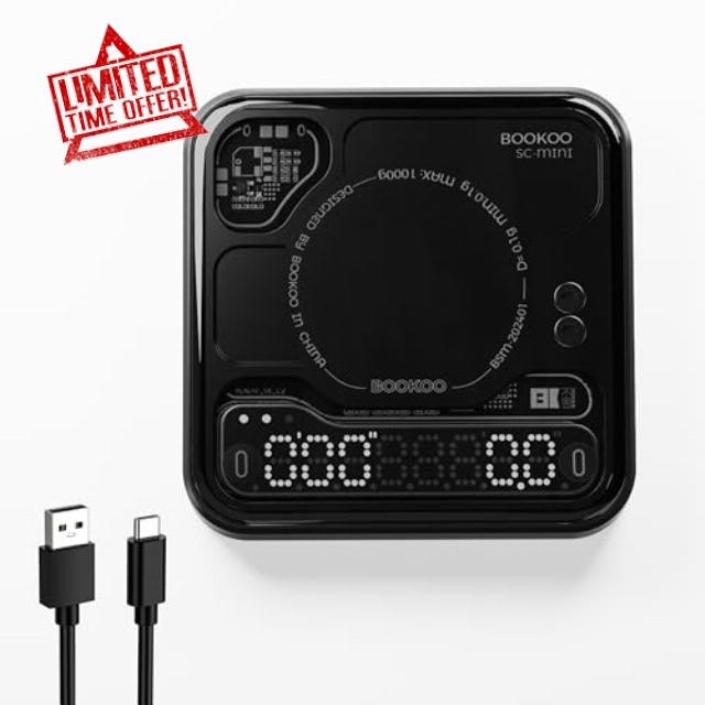 Mini Smart Coffee Scale with Timer Rechargeable Digital Scale for Coffee Espresso Scale with APP Flow Rate Mode Auto Mode Auto Sleep Time Coffee Bean Scale for Espresso Extraction