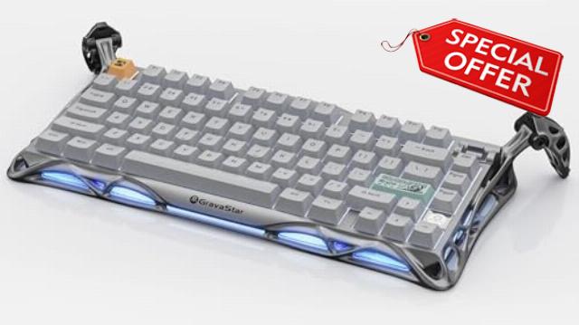 GravaStar Mercury K1 Pro Wireless Gaming Keyboard: Minimalist Style with Cement Gray Textured Keycaps