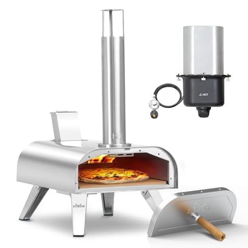 Pellet & Gas Outdoor Pizza Oven with Pizza Stone