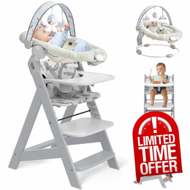 Wooden High Chair with Tray