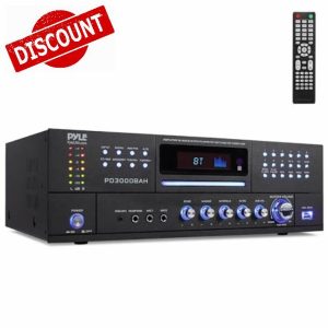 Pyle 4 Channel Wireless Bluetooth Amplifier - 4000 Watt Stereo Speaker Home Audio Receiver w/FM Radio