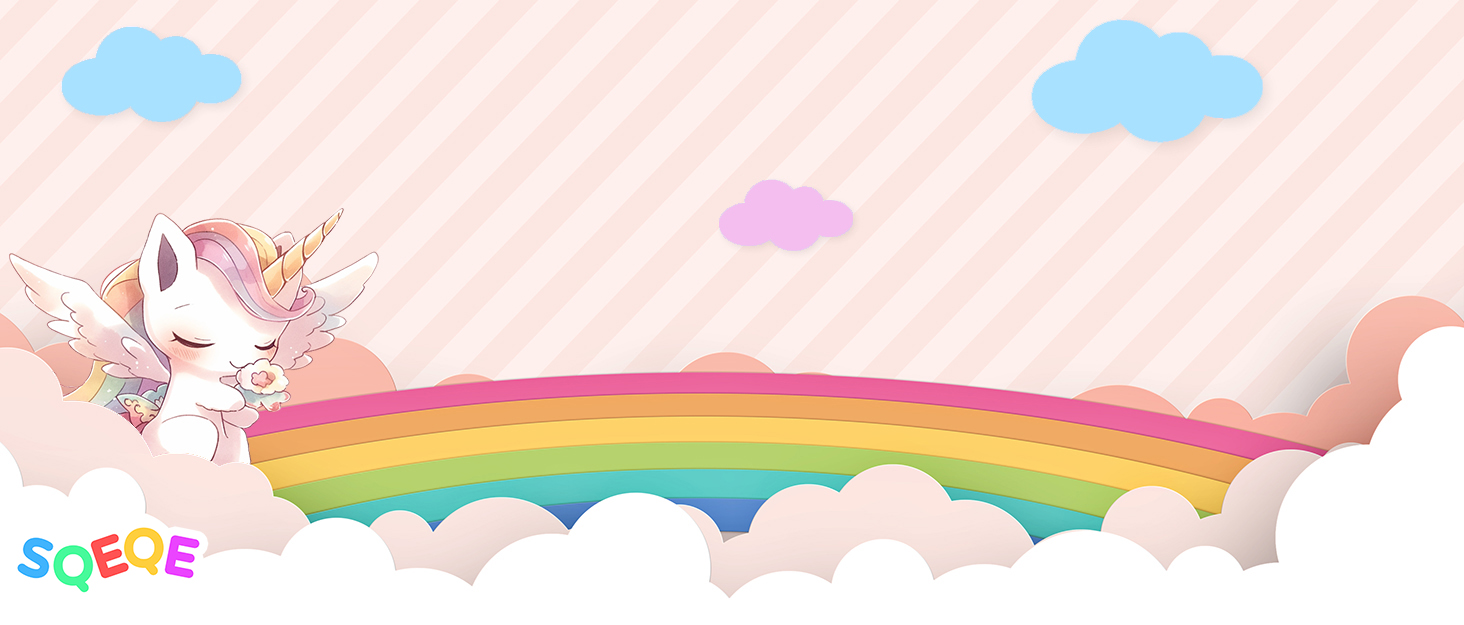 SQEQE Cute Unicorn Stuffed Animals with 4 Babies in Her Tummy
