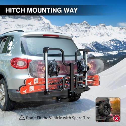 Adjustable Snowboard Roof Racks Hold 4 Snowboard or 6 Skis with Anti-Theft Lock