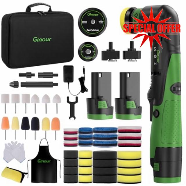 Ginour Cordless Mini Buffer Polisher for Car Detailing