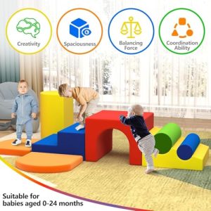 8-Piece Colourful Foam Climbing Blocks for Toddlers