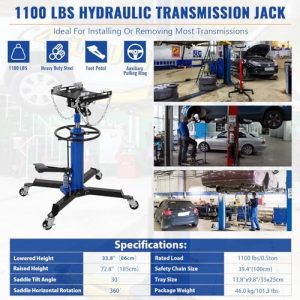 1322 LBS Load Capacity Hydraulic Telescopic Transmission Jack