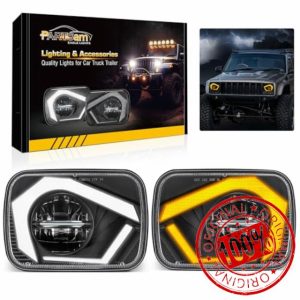 Partsam 2025 H6054 LED Headlights 7x6 5x7 Headlamp Hi/Low Sealed Beam Lights [DOT] [Start & End Animation] [Anti-glare] [DRL] [Sequential Turn Signal] Compatible with Cherokee XJ Wrangler YJ D21 etc