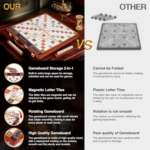 2 in 1 Luxury Edition Word Game with Rotating Wooden Board