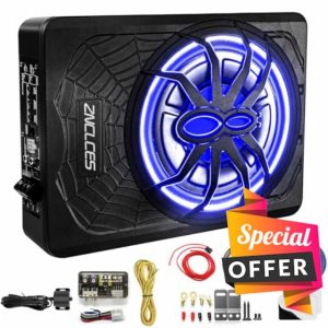 2025 Upgraded 10" 1200W Slim Under Seat Powered Car Subwoofer