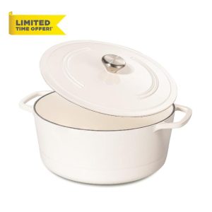 Enameled Cast Iron Dutch Oven Pot with Lid 6QT