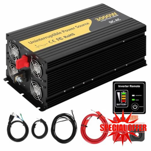 New Upgrade 3000W Pure Sine Wave Inverter Charger