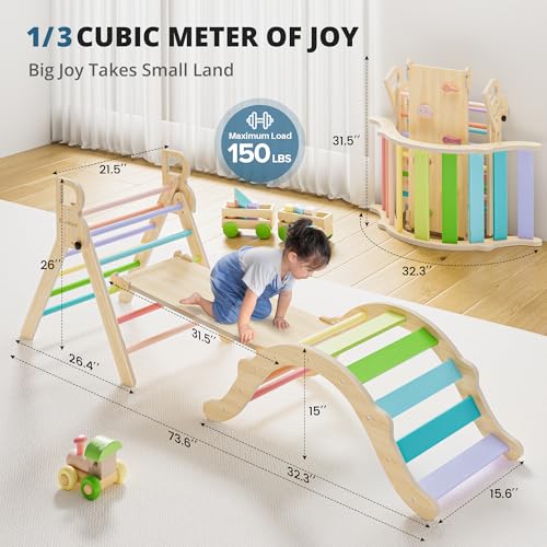 Toddler Wooden Climbing Toys Indoor 7in1 Climber