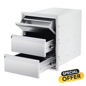 16" W x 21" H x 23" D Outdoor Kitchen Drawers with Paper Towel Holder