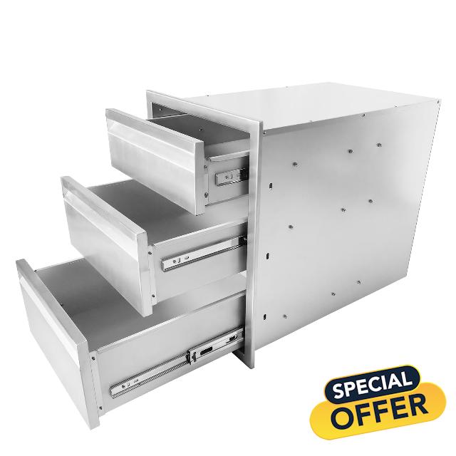 16" W x 23" H x 23" D Outdoor Kitchen Drawers