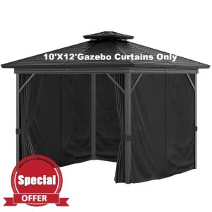 Gazebo Curtains 10'x12' Outdoor Waterproof