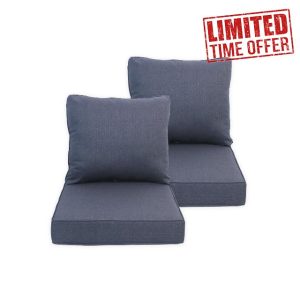 Outdoor Deep Seat Cushions Set 24x28 inch Outdoor Deep Seat Cushions Set:Resilient Foam Filling