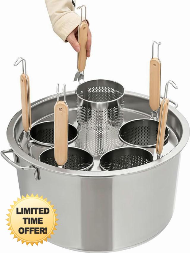 Paste Pot Olla for Stainless Steel Paste with 5 Holes with Strainer Lid