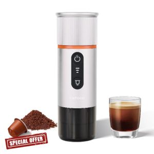 Portable Espresso Coffee Maker: 12V Mini Electric Travel Expresso Machine - Automatic Compatible with NS Capsule Machines - for Car Hiking Camping