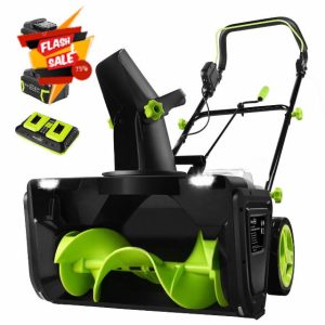 SnapFresh 40V Electric Snow Blower Cordless - 20 Inch Battery Powered Snow Blower with 2 x 20V 5.0Ah Batteries and Fast Charger