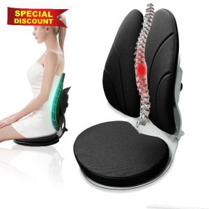 Foldable Dual-Back Chair Lumbar Support for Office Chair Back Support for Computer Chair