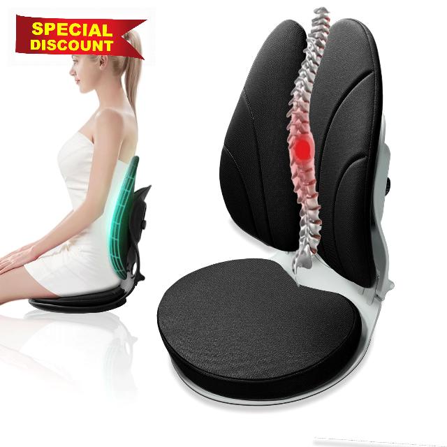 Foldable Dual-Back Chair Lumbar Support for Office Chair Back Support for Computer Chair