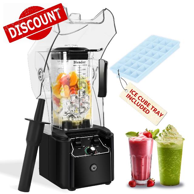 FULIYE Commercial Blender with Soundproof Shield
