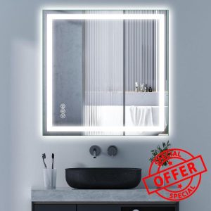 LED Bathroom Mirror with Lights 36"x36"