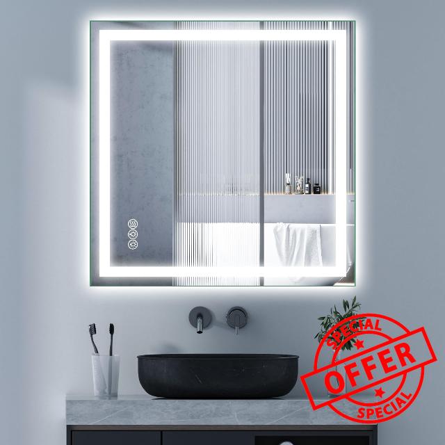 LED Bathroom Mirror with Lights 36"x36"