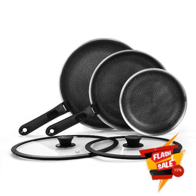 ROYDX New Model 7-Piece Hybrid Nonstick Fry Pan Set