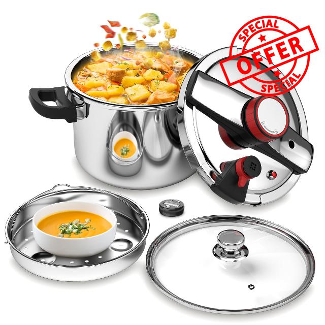 BreeRainz 8.45QT 304 Stainless Steel Pressure Cooker