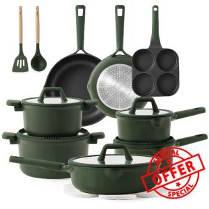 CAROTE 19pcs Nonstick Cookware Sets