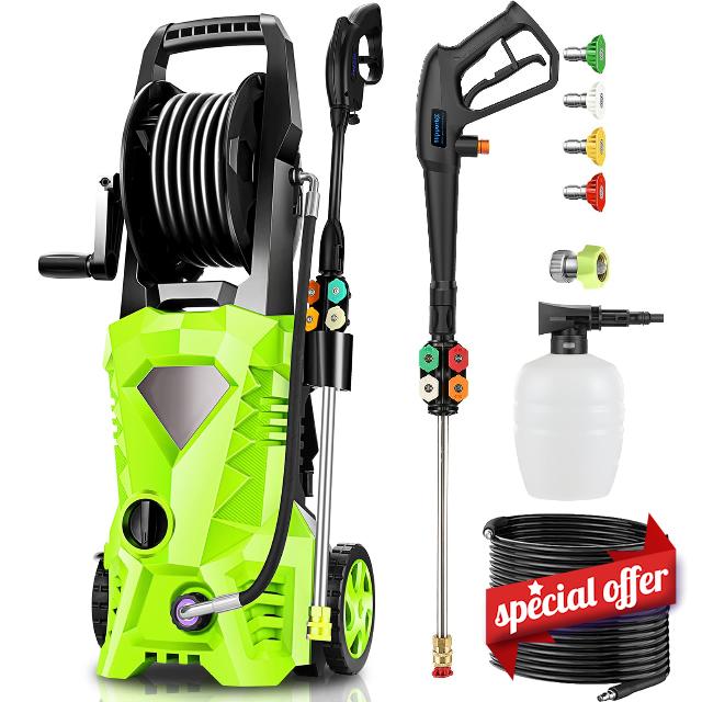 Electric Pressure Washer 4500 PSI 2.8 GPM High Power Washer with 4 Pressure Nozzle and Foam Cannon
