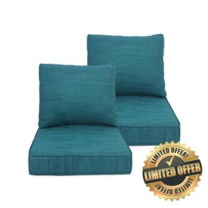 Indoor/Outdoor Deep Seat Patio Cushions 24x24 : Resilient Foam Filling