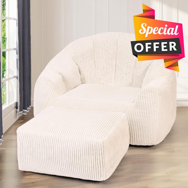 Bean Bag Chair with Ottoman