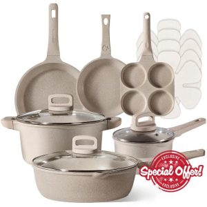 CAROTE 13pcs Kitchen Pots and Pans Set Non Stick