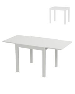 Expandable Patio Table with Wood Pattern Tabletop for Backyard