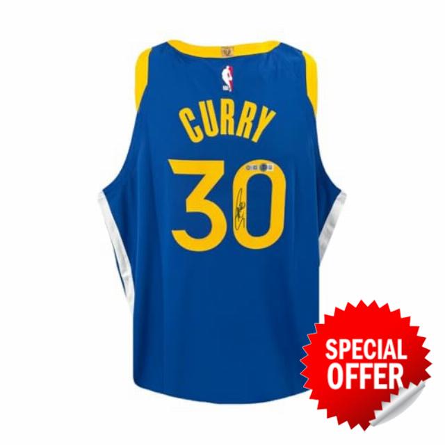 Stephen Curry Autographed Golden State Blue Authentic Icon Edition Basketball Jersey - BAS