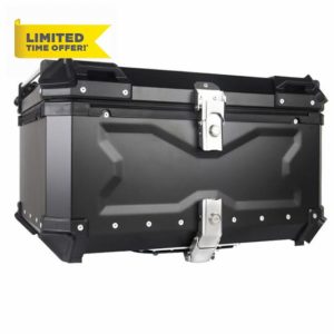 Motorbike Tail Box Scooter Storage Top Box Case Universal Motorcycle Tail Box Aluminum Motorcycle Luggage Waterproof Top Box with Backrest for Store Helmet Large Luggage