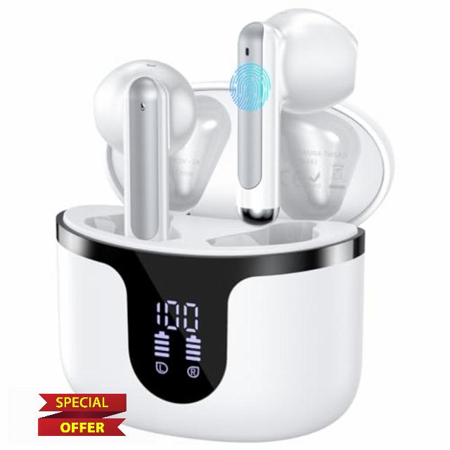 Wireless Earbuds Bluetooth 5.3 Headphones 2025 New 40Hrs Playtime Bluetooth Earbuds Hi-Fi Stereo 4 ENC Mics