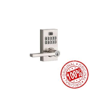 Kwikset 99170-003 SmartCode 917 Keypad Keyless Entry Contemporary Residential Electronic Lever Lock Deadbolt Alternative with Halifax Door Handle and SmartKey Security