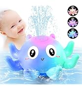 Baby Bath Toys Octopus Bathly Toy Light Up Baby Toys Bath Tub Toys Automatic Induction Spray Wate...