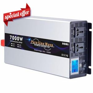 3000W 4000W 5000W 6000W 7000W High Power Pure Sine Inverter Voltage Converter 12V 24V 48V 60V 72V to 110V 220V Car Inverter Home Transformer with Display for Auto Trucks(7000W