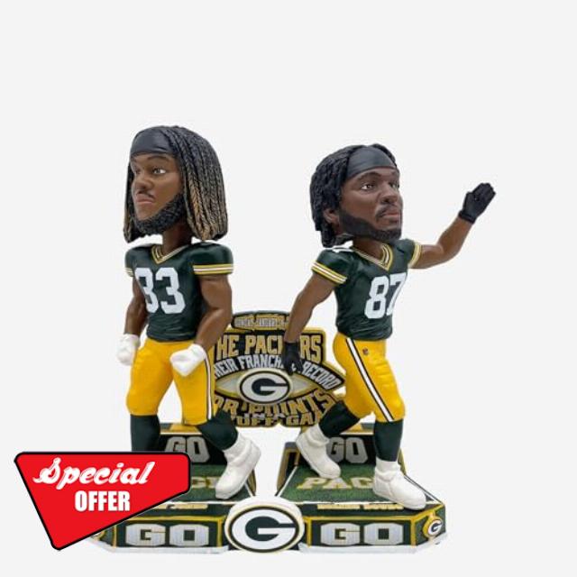 Aaron Jones & Romeo Doubs Green Bay Packers Gamebreaker Dual Bobblehead NFL