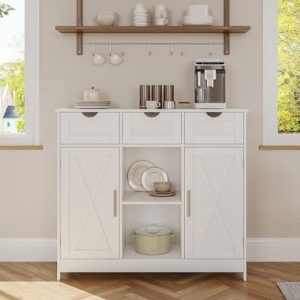 Coffee Bar Cabinet with 2 Adjustable Shelves