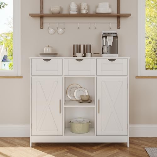Coffee Bar Cabinet with 2 Adjustable Shelves