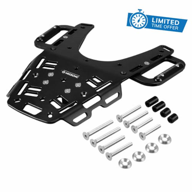 Black Versatile Rear Luggage Rack Compatible with Husqvarna Enduro 701 2016 2017 2018 2019 2020 2021 2022 2023 2024