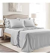 Lush Decor Boho Stripe Soft Sheet 6 Piece Set, King, Turquoise & Tangerine