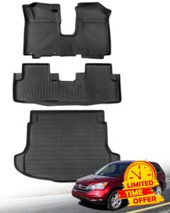 for Honda CR-V CRV 2011-2007 Floor Mats Cargo Liner LX SE EX EX-L Rubber Trunk Carpet All Season Weather Protector Waterproof Anti-Slip Tech